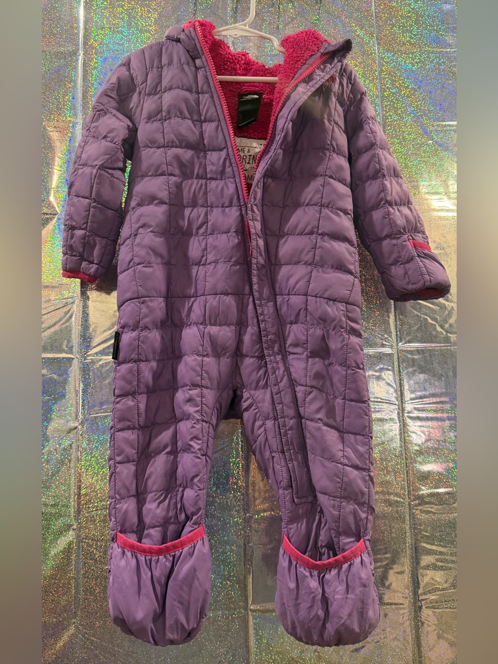The North Face Infant 12-18M Purple Pink Puffer Snowsuit Bunting
